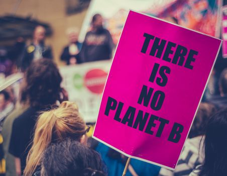 There Is No Planet B Placard At An Extinction Rebellion Climate Change March
