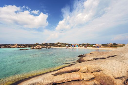 Rocky wild beach of Testa di Polpo in La Maddalena, Sardinia, Italy