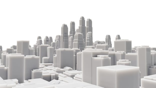 Aerial view of cityscape background. 3D illustration