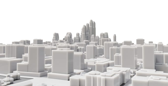 Aerial view of cityscape background. 3D illustration