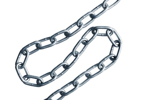 Metal chain isolated on white background with clipping path