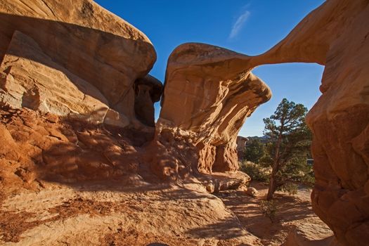 Strange Rock Formations in The Devil's Garden near the town of Escalante in the Staircase Escalante National Monument in Utah. USA