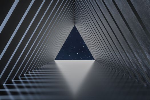 3d rendering, dark creative polygon elements. Computer digital background