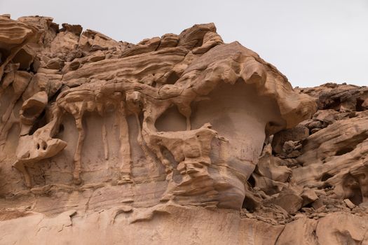 erosion in the rocks of timna national park in israel