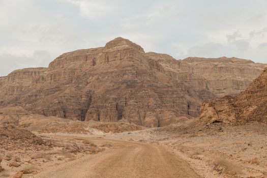 road in timan national park in south israel near eilat