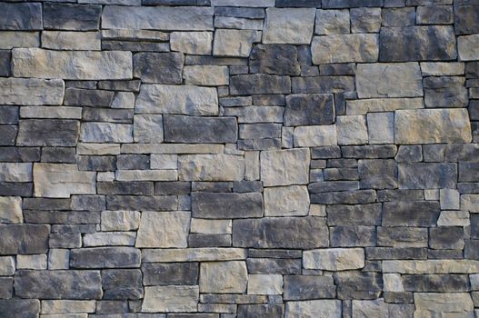 Monochromatic gray exterior masonry block wall