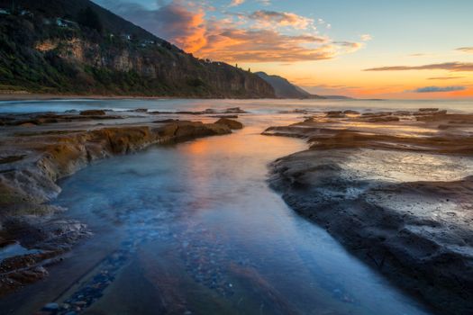 Morning light at Coalcliff a seaside coastal town near Wollongong.