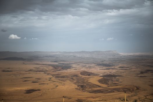 view on the negev desert in israel from mitzpe ramon