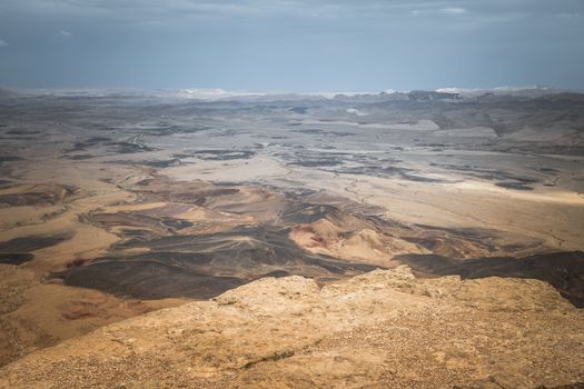 view on the negev desert in israel from mitzpe ramon