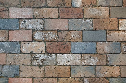 Multi-colored brick work texture