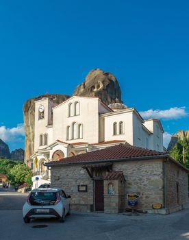 Kastraki, Greece - 07.04.2018. Panoramic view of the Kastraki village at the foot of the Meteora Mountains in Greece on a sunny summer day