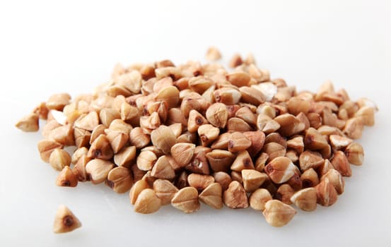 Buckwheat (Fagopyrum Еsculentum) Against White Background