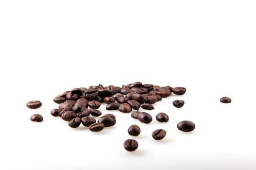 Roasted Coffee Beans Isolated On White