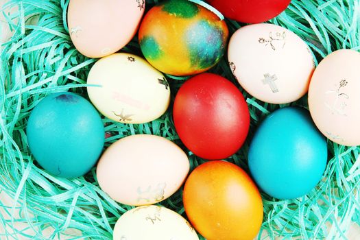 Studio Shot Of Colorful Easter Eggs