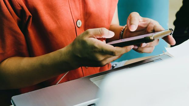 Woman using smart phone Background