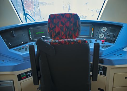 Inside look at modern train driver cabin