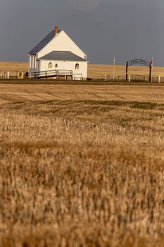 Country Church Full Moon in Saskatchewan Canada