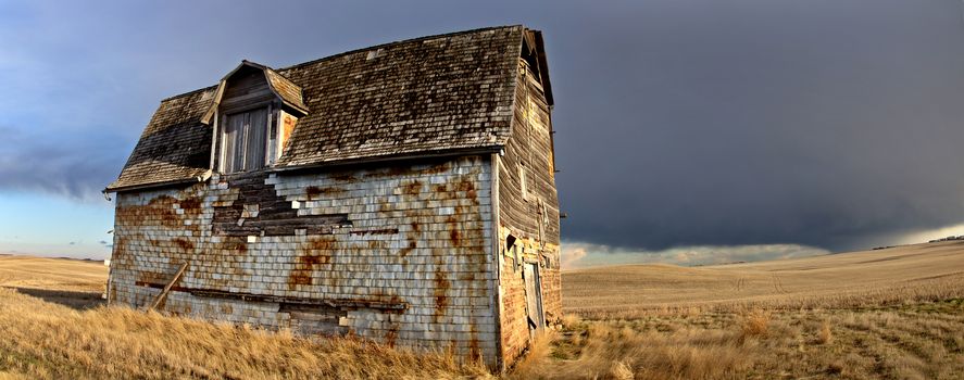 Prairie Storm Clouds rural Saskatchewan Old Barn