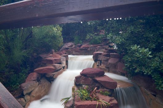 Long exposure to the waterfall from the bridge of Benicalap Park