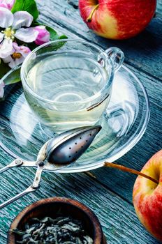 Cup of fruit tea with apple flavor.Apple tea