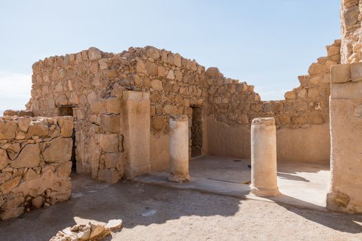 Ruins of the ancient Masada fortress in Israel,build by Herod the great