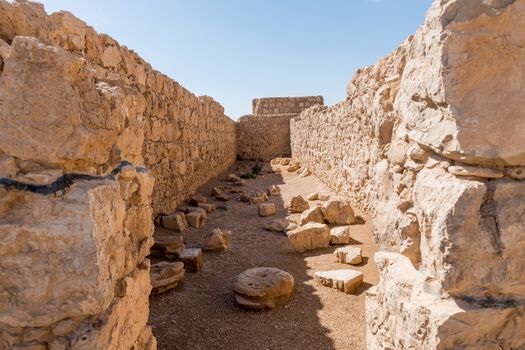 Ruins of the ancient Masada fortress in Israel,build by Herod the great