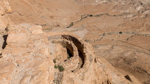 Ruins of the ancient Masada fortress in Israel,build by Herod the great