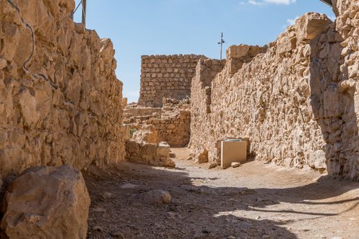 Ruins of the ancient Masada fortress in Israel,build by Herod the great