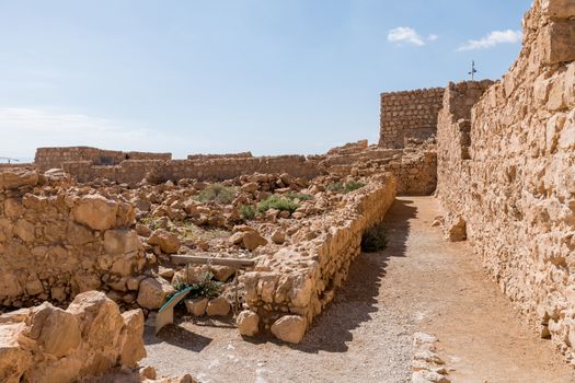 Ruins of the ancient Masada fortress in Israel,build by Herod the great