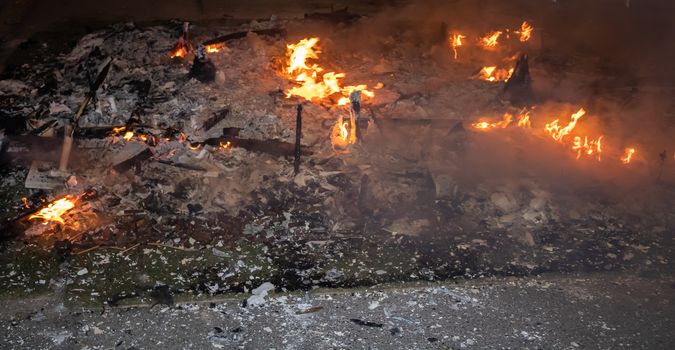 Rest of fire of the fault burning in Burriana