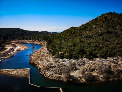 View of the Palancia River dam upon arrival in Algar