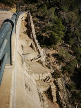 View of the access stairs to the Algar Dam
