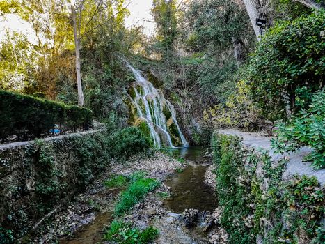 View of the main waterfall of La Floresta in Viver