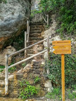 Stone stairs that gives access to Navajas falls