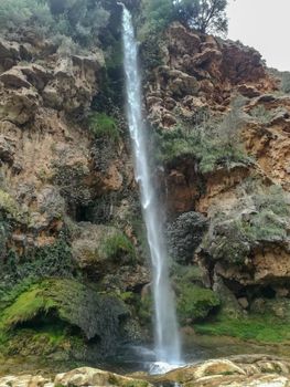 View of the waterfall of the Salto de la Novia in Navajas
