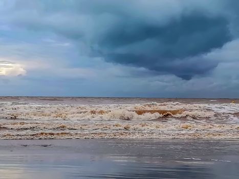 Beach of fine brown sand bathed by the waters of the Mediterranean Sea