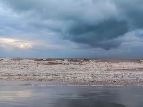 Beach of fine brown sand bathed by the waters of the Mediterranean Sea