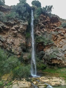 View of the waterfall of the Salto de la Novia in Navajas