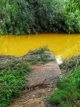 River of the natural setting of Clot with sediment laden water after heavy rains