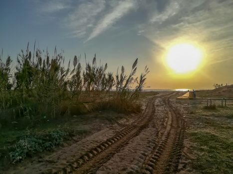 Beach of fine brown sand bathed by the waters of the Mediterranean Sea