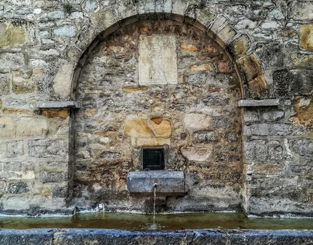 View of old fountain in the village of El Toro