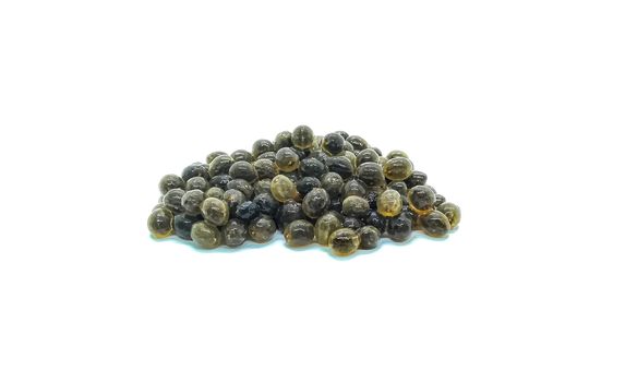 Forest fruits in composition on white background