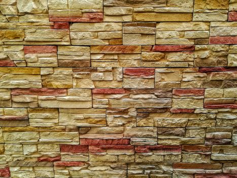 Facade view of stones in pastel colors