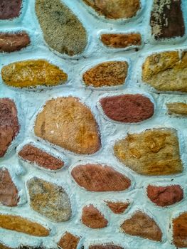 Facade view of stones in pastel colors