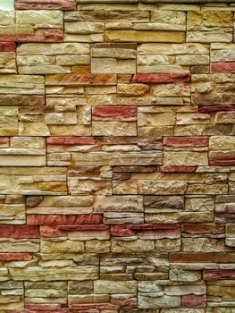Facade view of stones in pastel colors