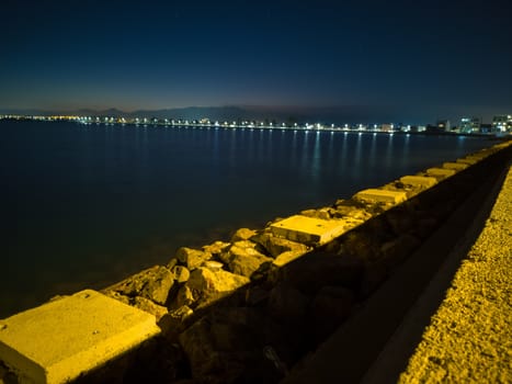 View of the Burriana coast in long exposure
