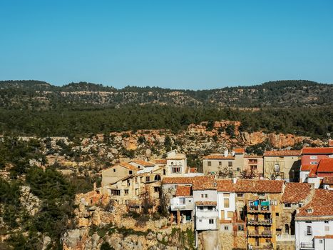 Hanging houses in ruins in Fuente de la Reina