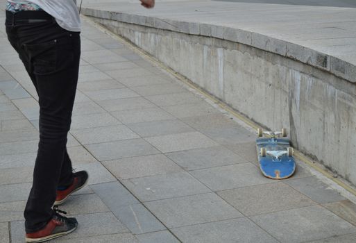 skateboard, a man doing tricks and flips.