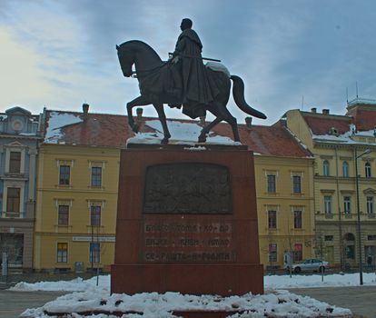 Monument of King Peter at the main square in Zrenjanin, Serbia