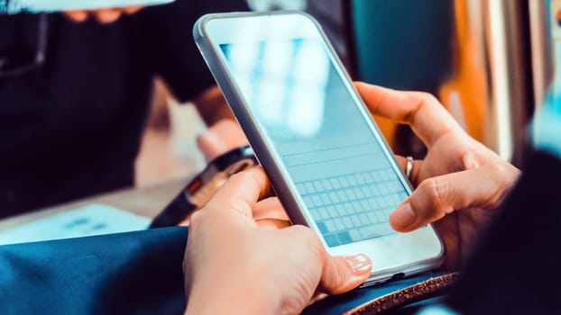 Close up image of Woman Using a Smart Phone